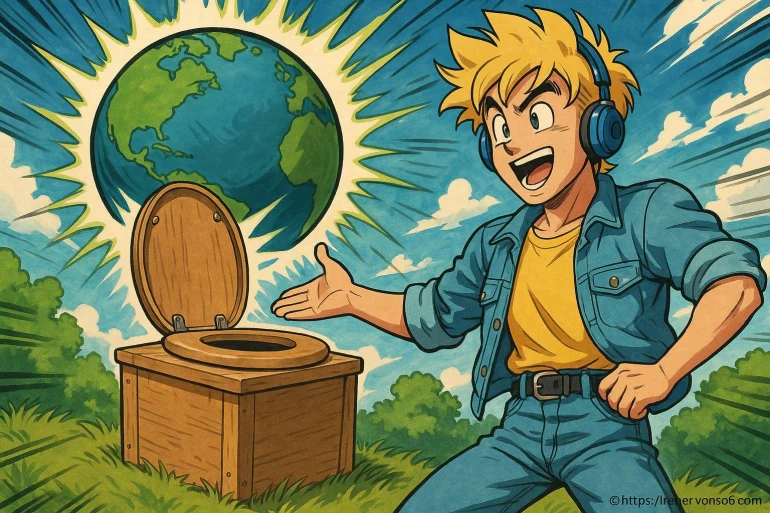 Jeune homme anime avec globe terrestre