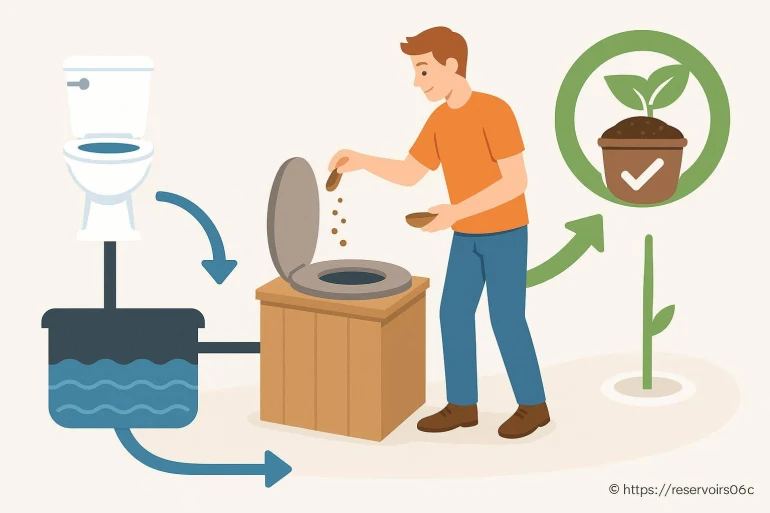 Illustration compostage toilettes sèches