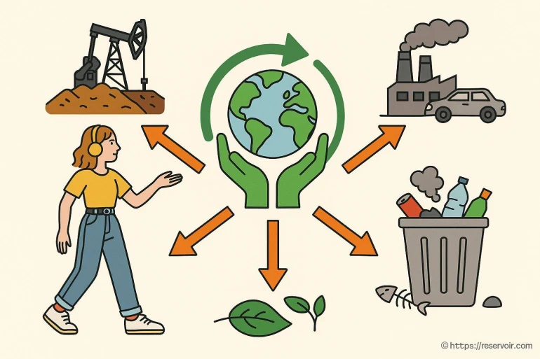 Illustration cycle environnement et pollution