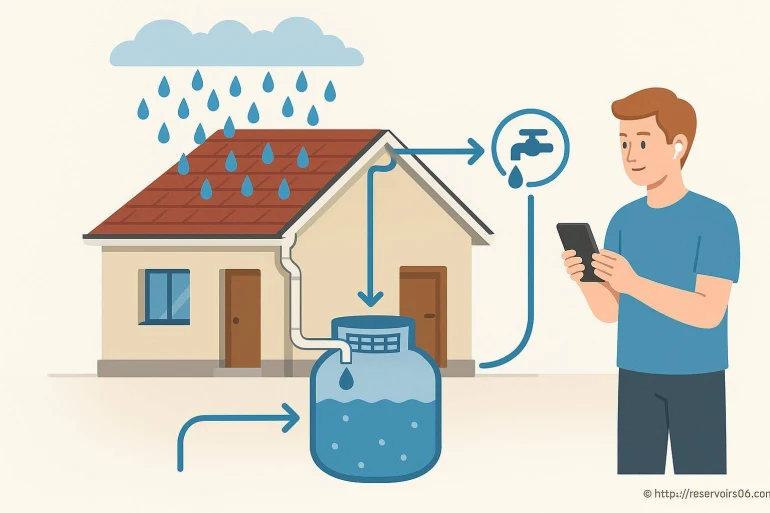 Récupération eau pluie maison connectée