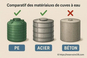 Comparatif des matériaux de cuves à eau : lequel choisir pour votre installation ?