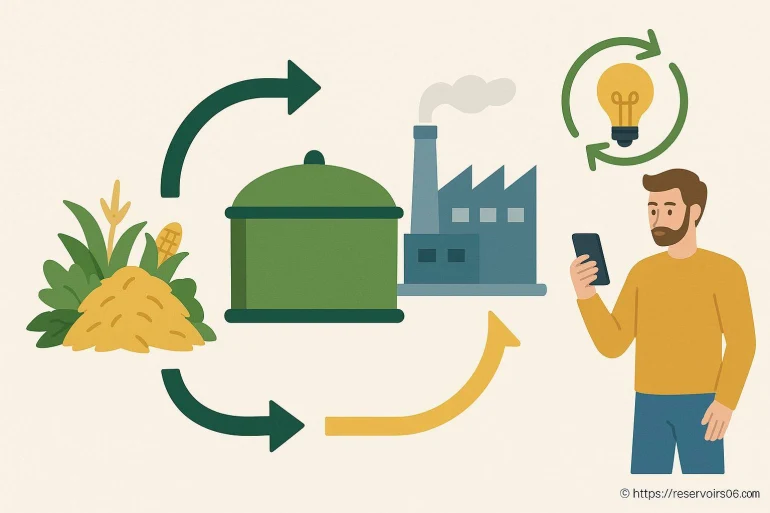 Cycle de production biogaz avec utilisateur