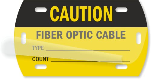 SmartSign Caution Fiber Lot de 50 étiquettes de câble optiqu