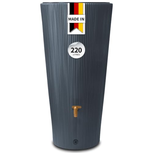 4rain Linus 2en1 Récupérateur d’Eau de Pluie 220L Graphite