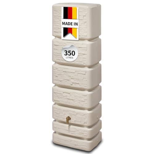 4rain Slim Stone Decor Récupérateur deau de Pluie 350 litres
