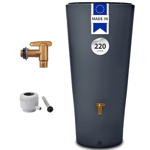 4rain Vaso 2en1 Recuperateur d Eau de Pluie Kit 220L Graphit