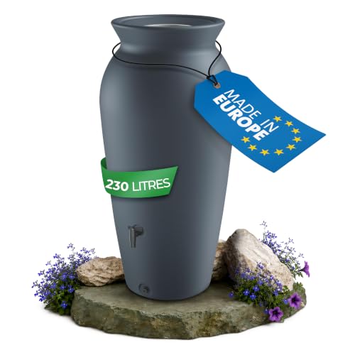 YourCasa Récupérateur deau de Pluie 230 L, Amphore avec Robi