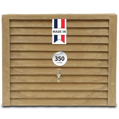 GARANTIA Woody Récupérateur d’Eau de Pluie Mural 350L Bois C