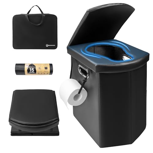 Brarvagur Toilettes de camping portables XXL pour adultes, 4