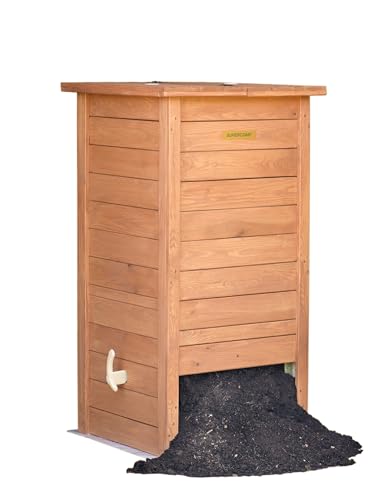 SUPERCOMP Bac à Compost en Bois 340 L - sans Odeurs, sans Br