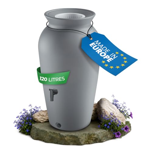 YourCasa Récupérateur deau de Pluie 120 L, Amphore avec Robi