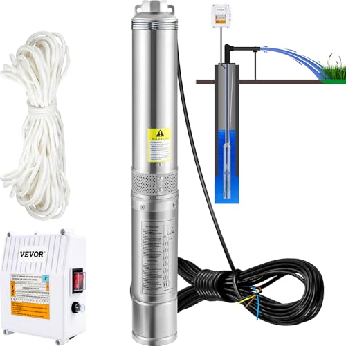 VEVOR Pompe Immergée pour Puits 11400 L/h 57 m Pompe à Eau p