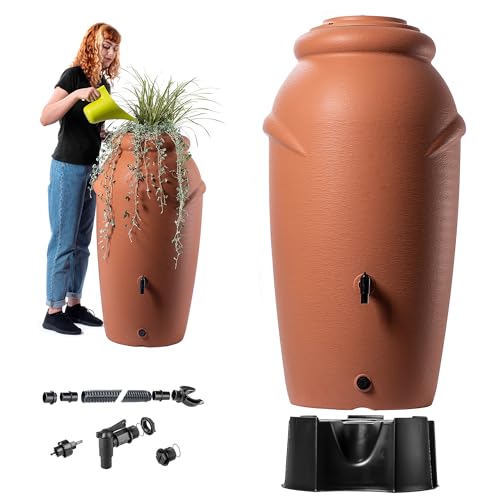 KADAX Récupérateur deau de pluie en plastique 210 litres ave