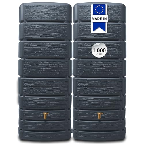 4rain Slim Stone Decor réservoir Mural-Set 1 000 litres Gris