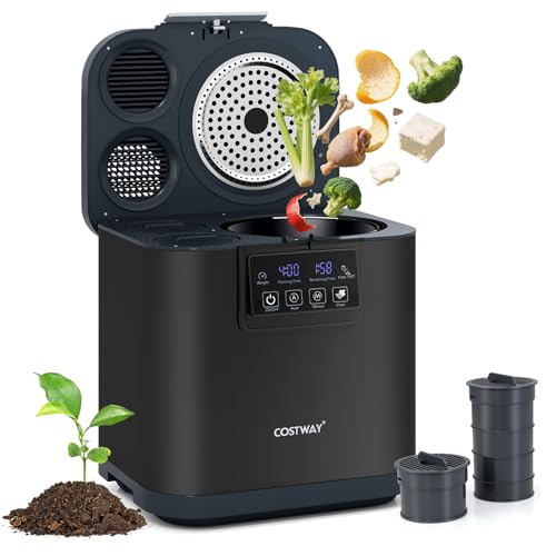COSTWAY Composteur Cuisine Électrique Intelligent 4 L, Poube