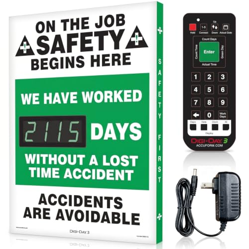 Accuform Sck115 Aluminium Digi-day Electronic Tableau dAffic